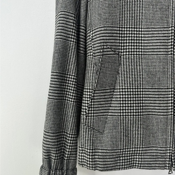 Pretty Green XS Houndstooth Bomber Jacket Mens Black Label Mod Wool Blend Birley - Picture 5 of 6